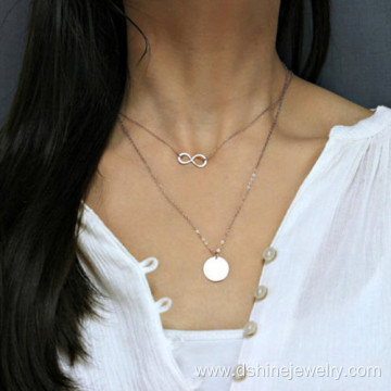 Multi Layers Infinity White Gold Chain Necklace Choker